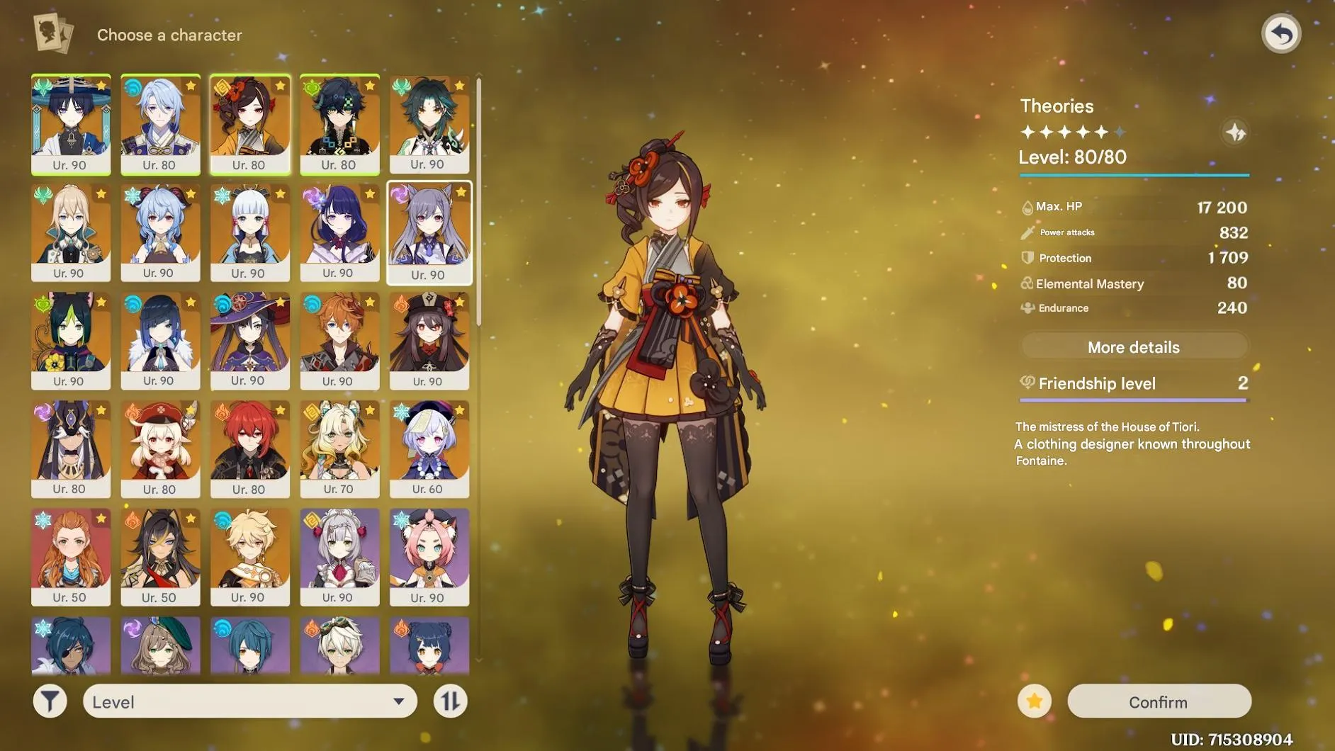 GI1058 High-End 49 Legendary AR60 | Raiden Shogun C2 + Engulfing Lightning, Ganyu + Amos, Ayaka + Mistsplitter, Yelan + Elegy, Kinich + Redhorn